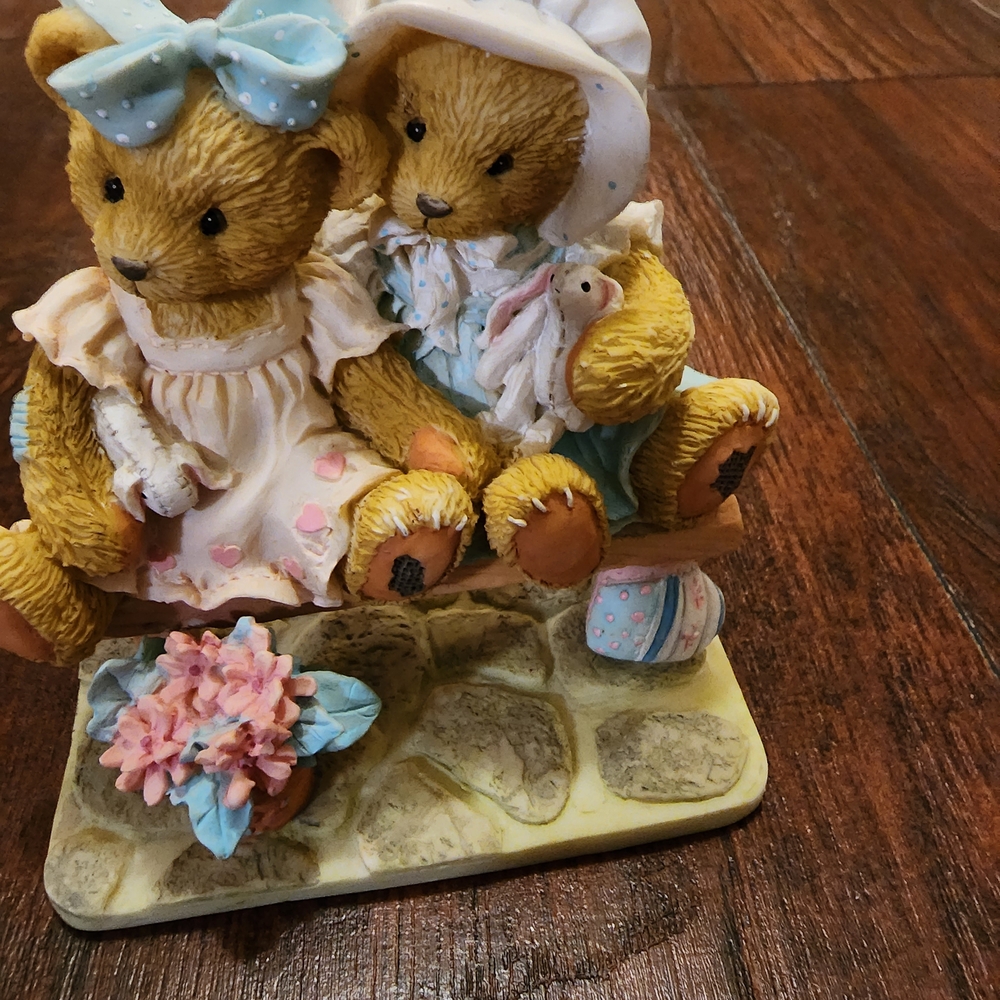 Cherished Teddies Figurine with Blue and Yellow Accents